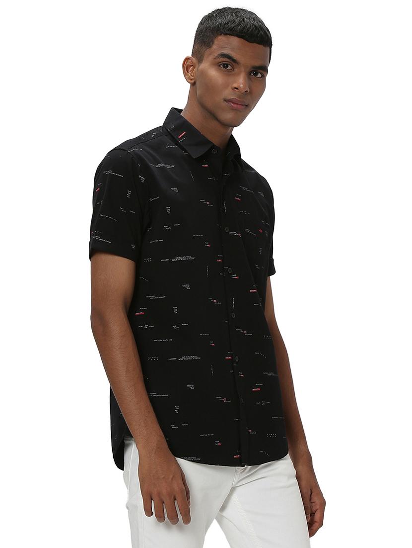 black cotton casual shirt - 20998965 -  Standard Image - 1