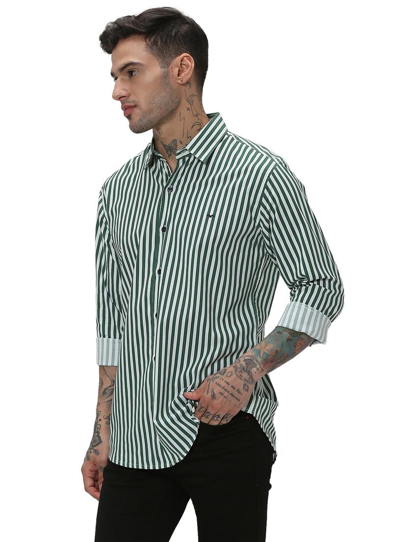 green cotton casual shirt - 20998981 - Standard Image - 1