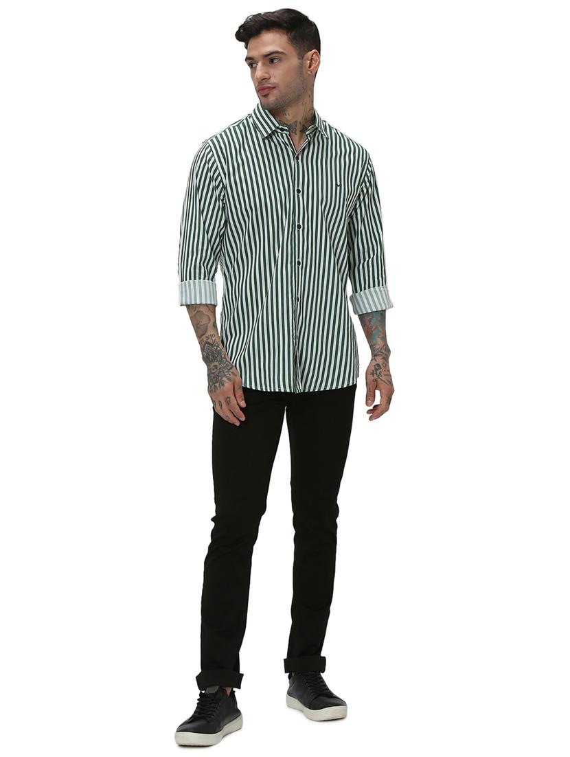 green cotton casual shirt - 20998981 - Standard Image - 4