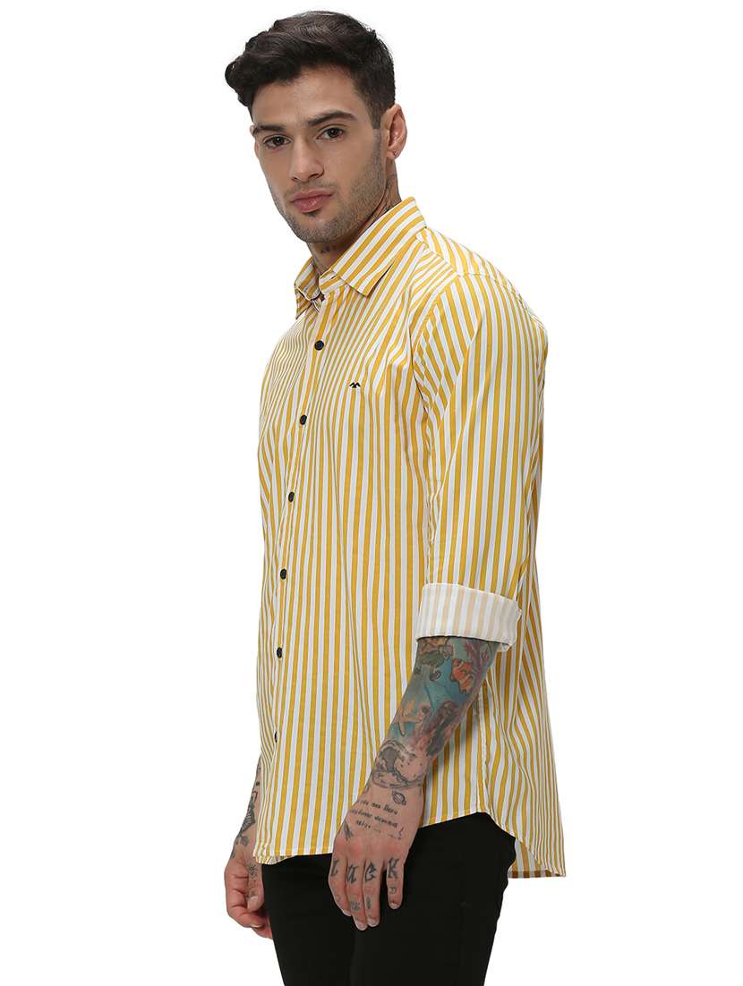 yellow cotton casual shirt - 20998982 -  Standard Image - 1