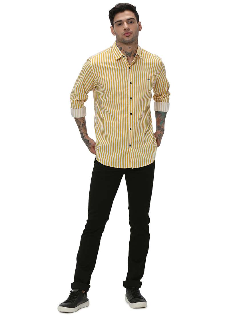 yellow cotton casual shirt - 20998982 -  Standard Image - 4