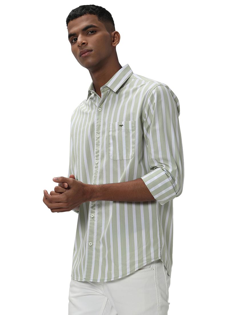 olive cotton casual shirt - 20998986 - Standard Image - 1