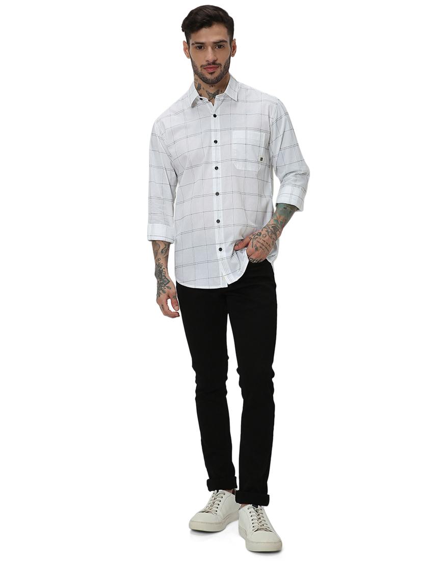 white cotton casual shirt - 20999010 - Standard Image - 4