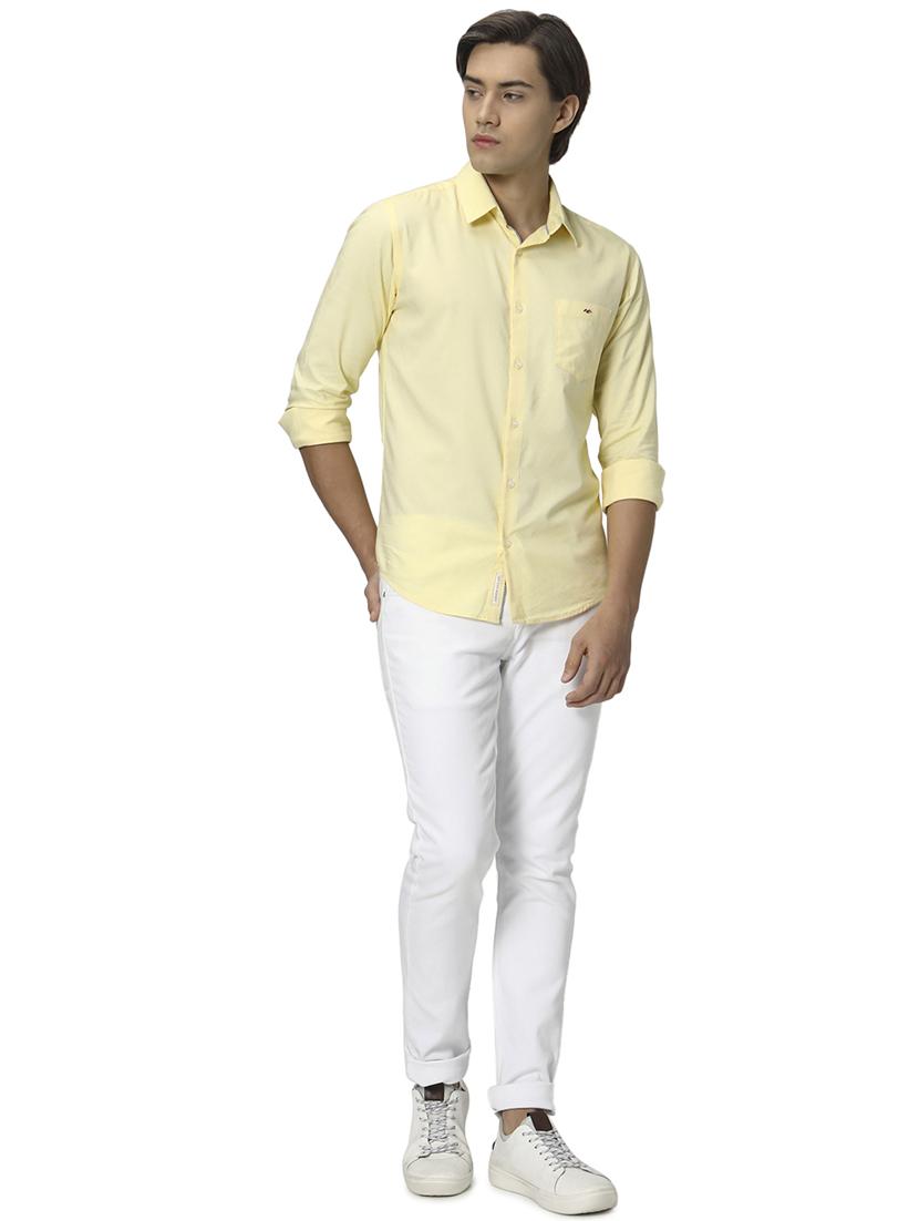 yellow cotton casual shirt - 20999019 - Standard Image - 4