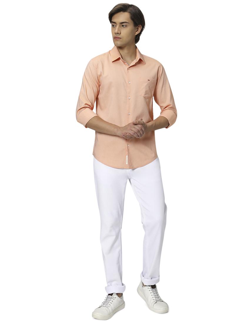 orange cotton casual shirt - 20999021 - Standard Image - 4