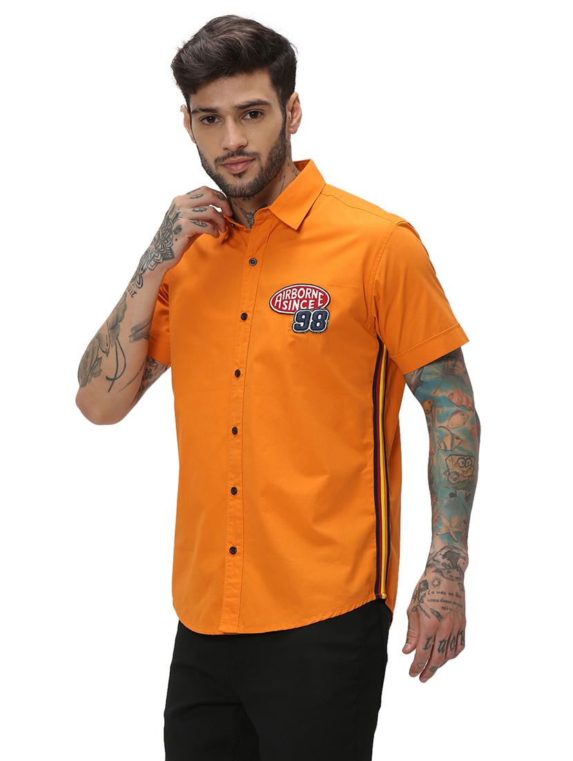 orange cotton casual shirt - 20999048 - Standard Image - 1
