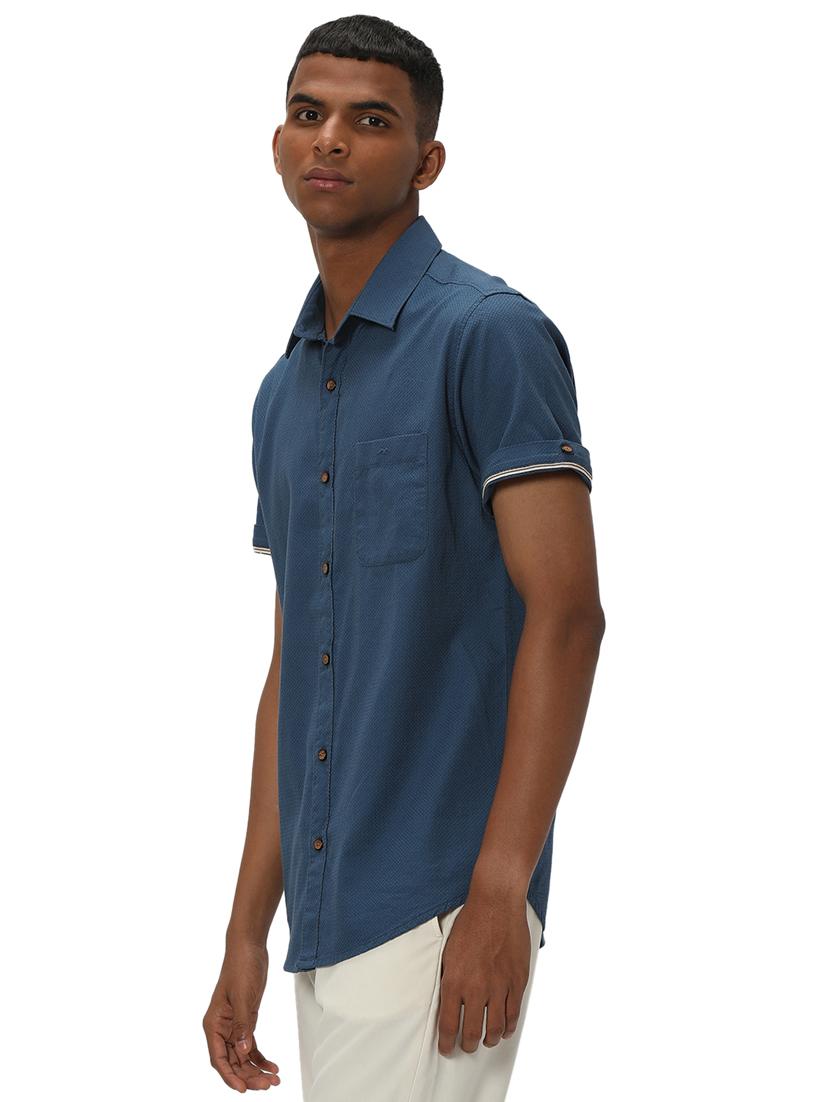blue cotton casual shirt - 20999049 - Standard Image - 1