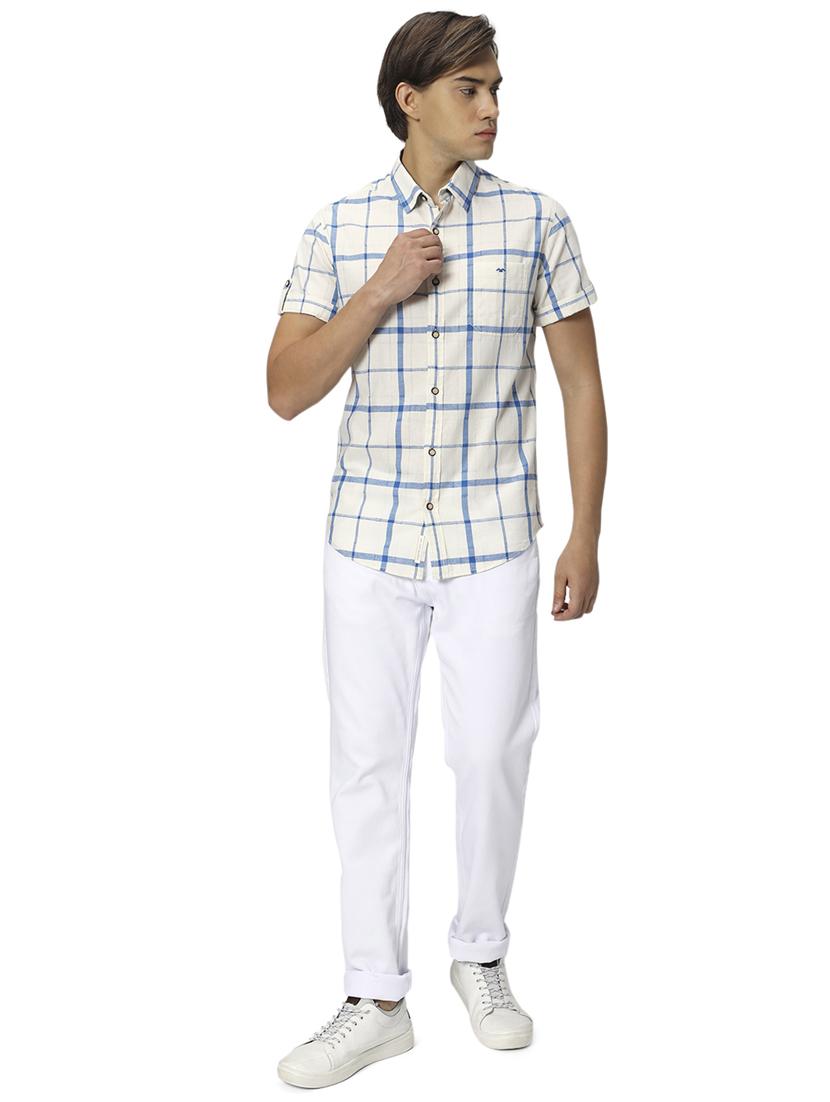 blue cotton casual shirt - 20999058 - Standard Image - 4