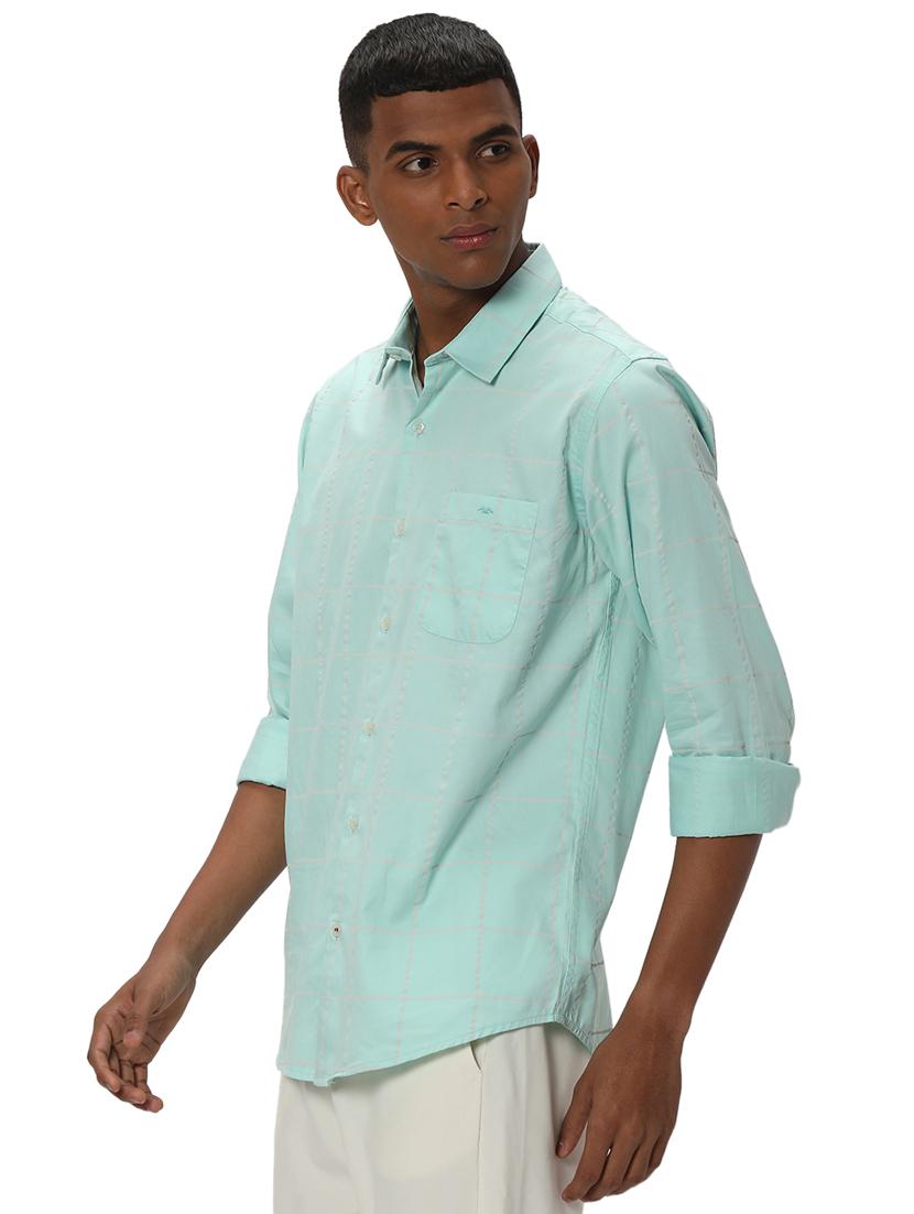 turquoise cotton casual shirt - 20999066 -  Standard Image - 1