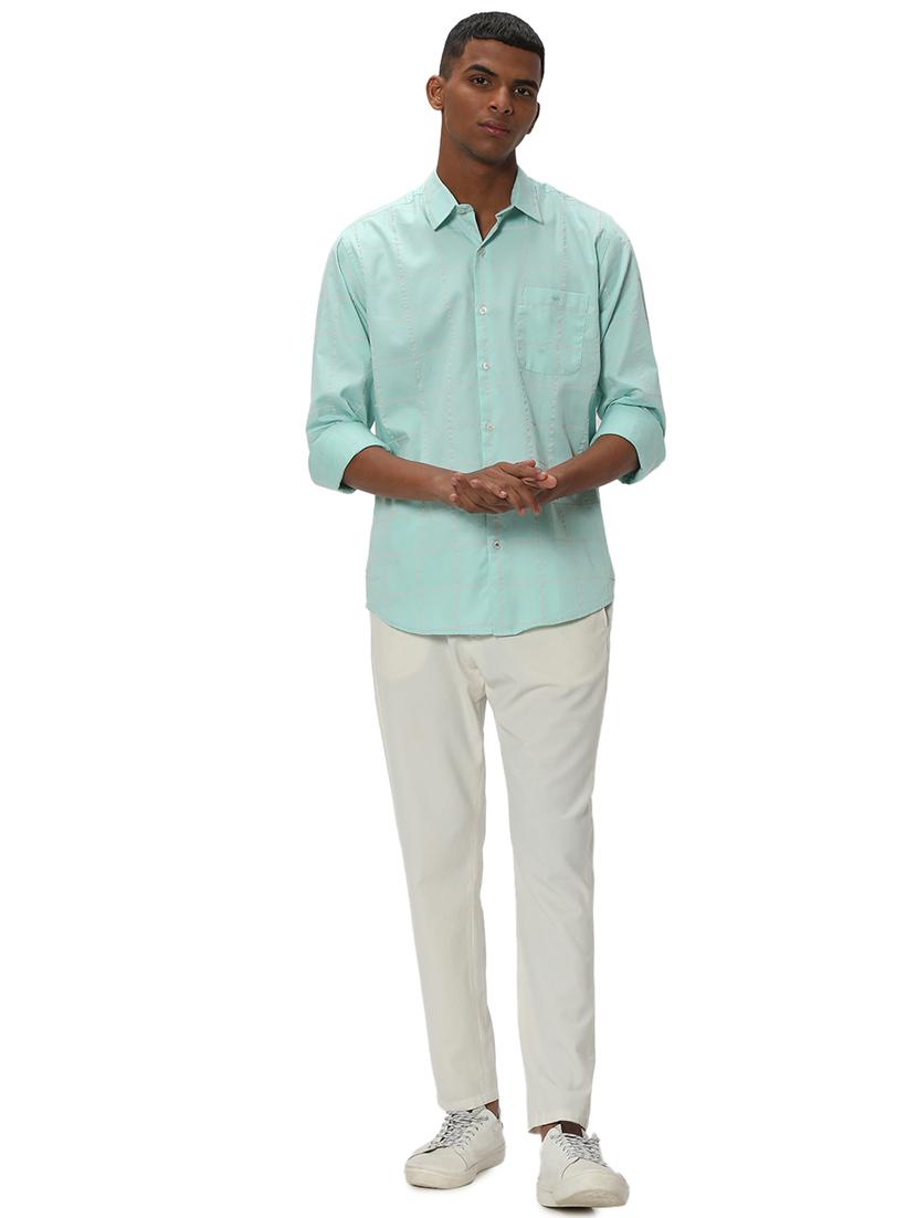 turquoise cotton casual shirt - 20999066 - Standard Image - 4