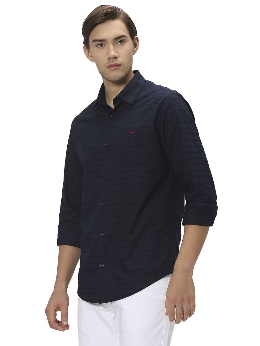 navy blue cotton casual shirt - 20999070 -  Standard Image - 1