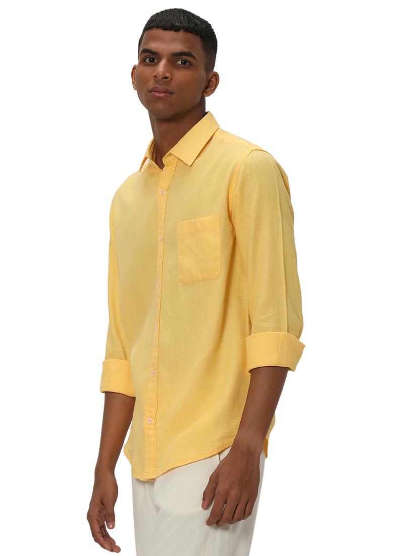yellow cotton casual shirt - 20999071 - Standard Image - 1
