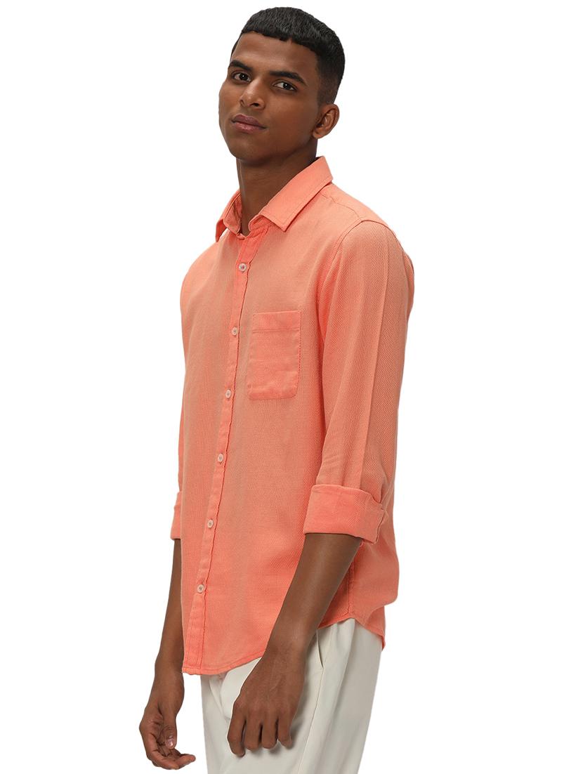 orange cotton casual shirt - 20999072 - Standard Image - 1