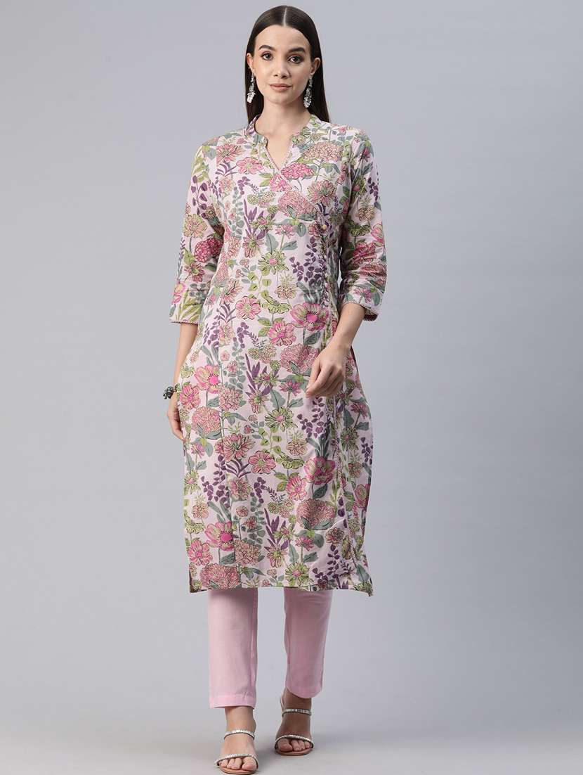 women three quarter sleeve kurta pant set - 20999723 - Zoom Image - 0