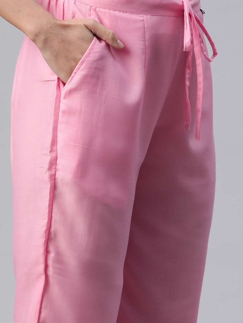 pink detailed kurta salwar set - 20999727 -  Standard Image - 4