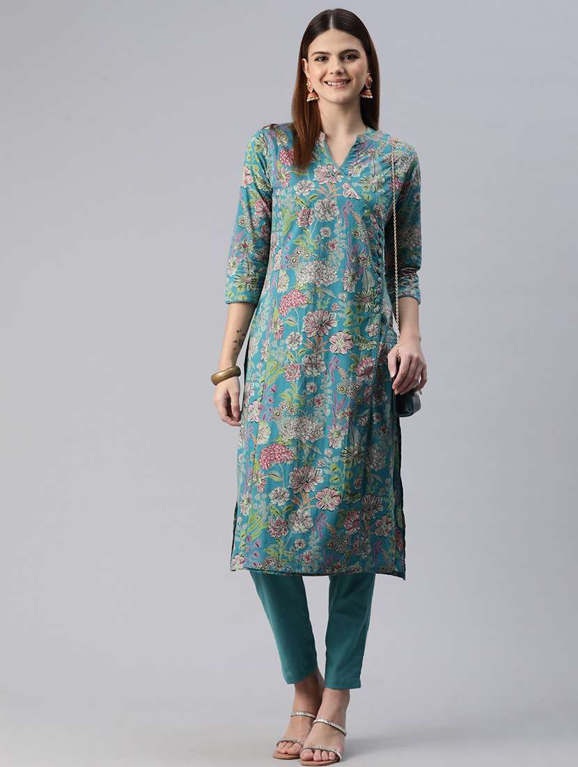 women printed kurta pant set - 20999771 -  Standard Image - 1