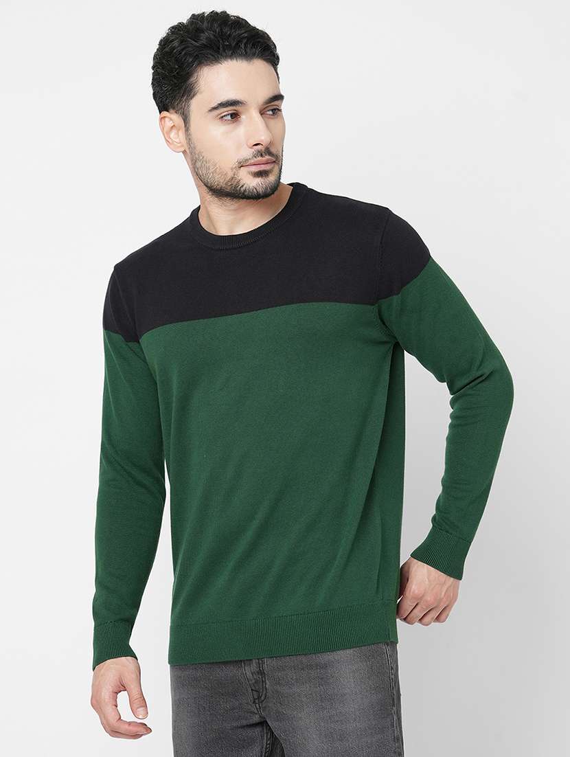 green color block sweatshirt - 21000380 -  Standard Image - 1