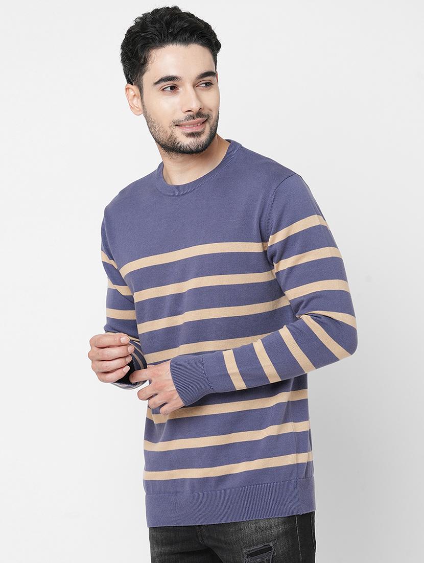 purple cotton striped pullover - 21000381 - Standard Image - 1