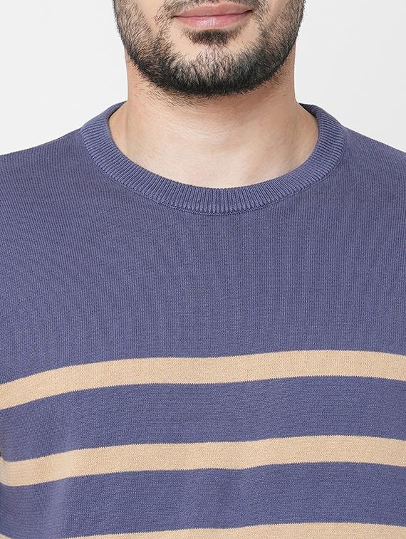 purple cotton striped pullover - 21000381 - Standard Image - 4