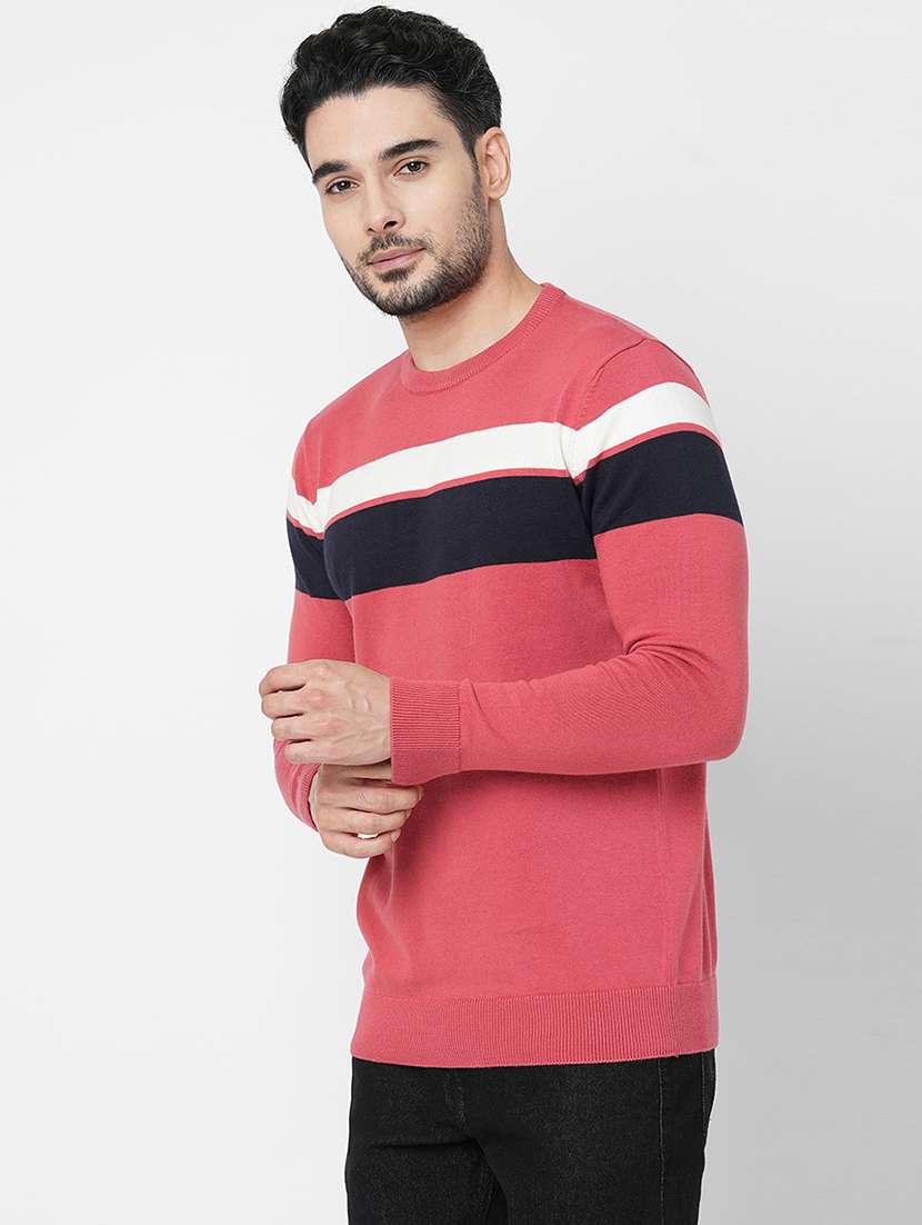 men long sleeves color block sweatshirt - 21000383 -  Standard Image - 1