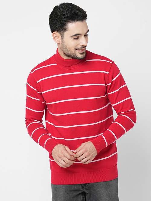 red cotton striped sweatshirt - 21000387 -  Standard Image - 0