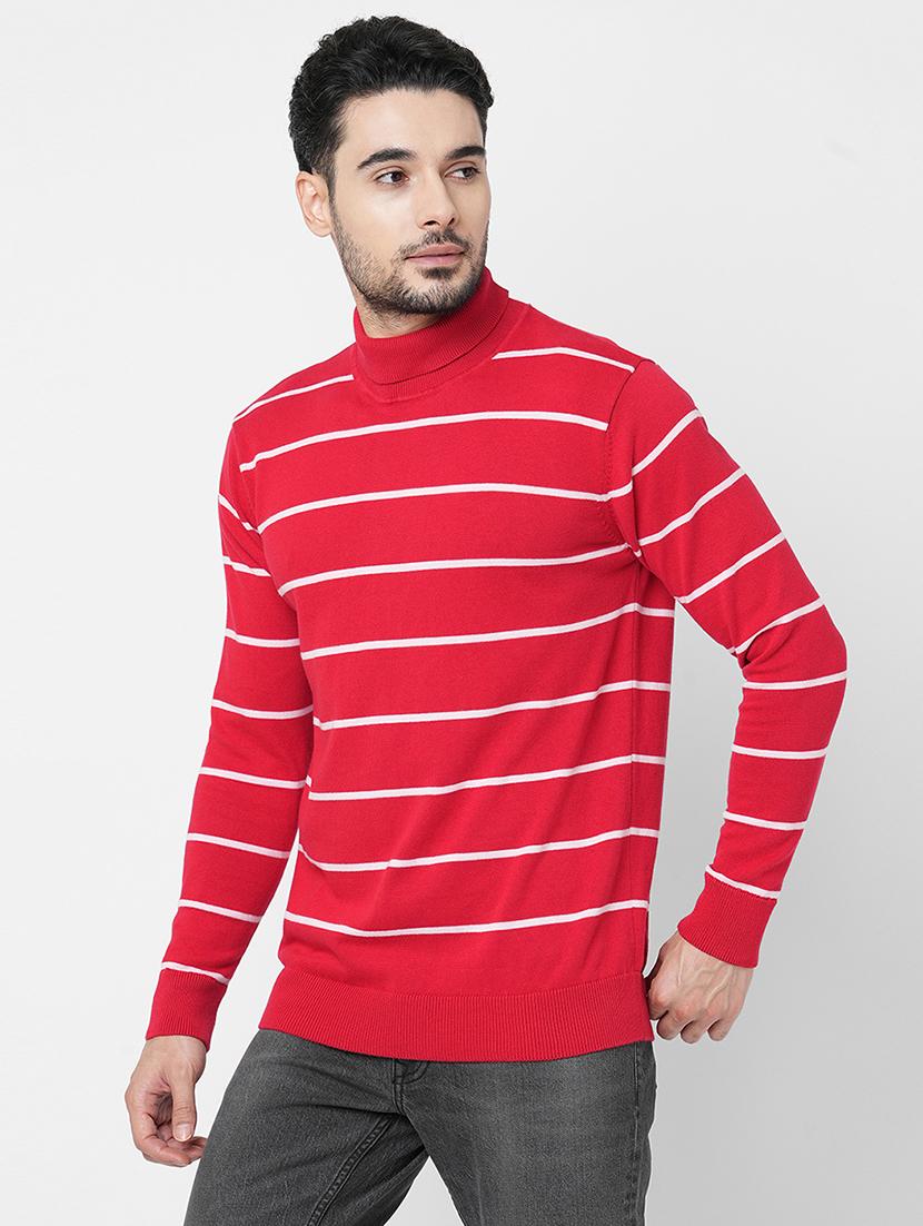 red cotton striped sweatshirt - 21000387 - Standard Image - 1