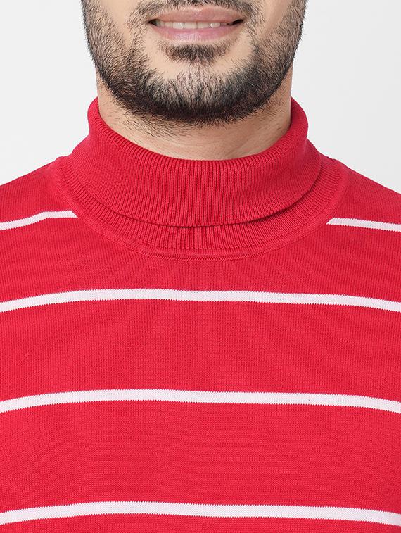red cotton striped sweatshirt - 21000387 - Standard Image - 4