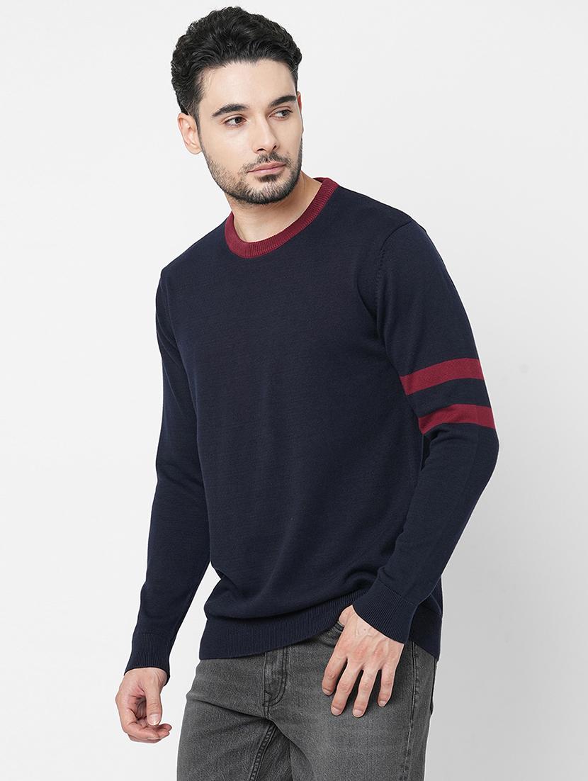 navy blue cotton plain sweatshirt - 21000388 - Standard Image - 1