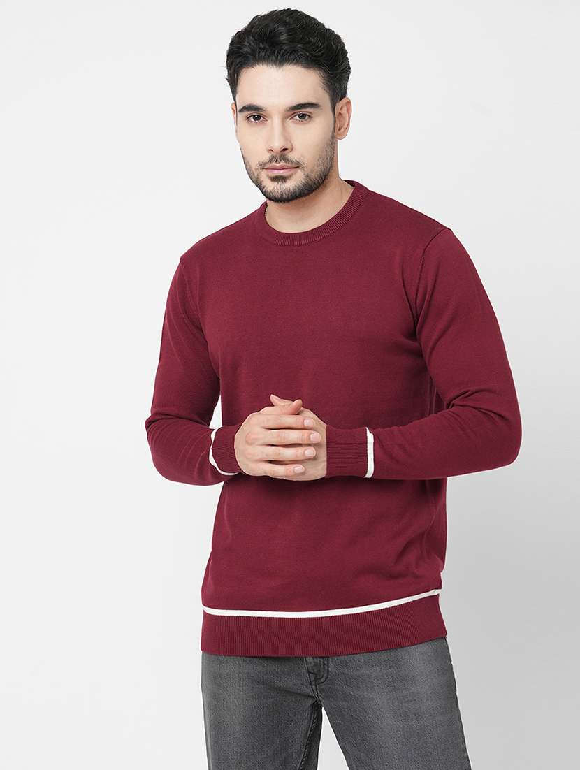 maroon cotton plain sweatshirt