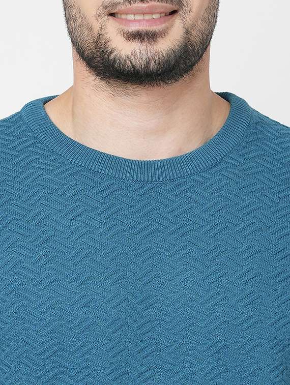 blue cotton plain sweatshirt - 21000397 -  Standard Image - 4