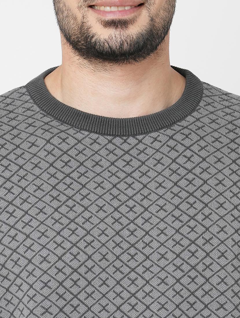 grey self design sweatshirt - 21000402 - Standard Image - 4