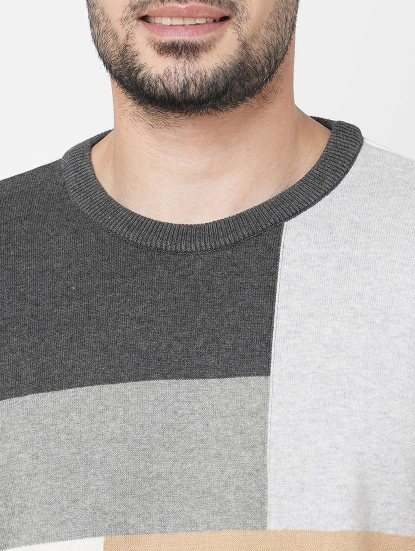 multicolored cotton color block pullover - 21000408 - Standard Image - 4