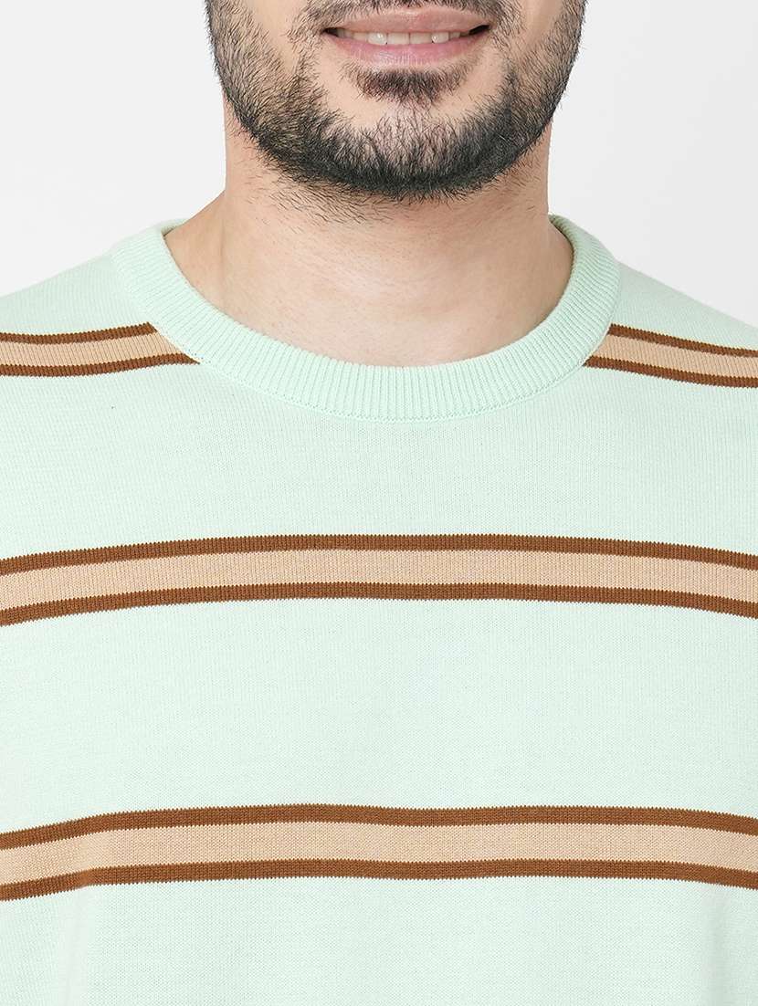 green cotton striped pullover - 21000410 -  Standard Image - 4
