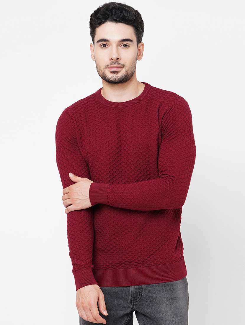 maroon cotton plain sweatshirt
