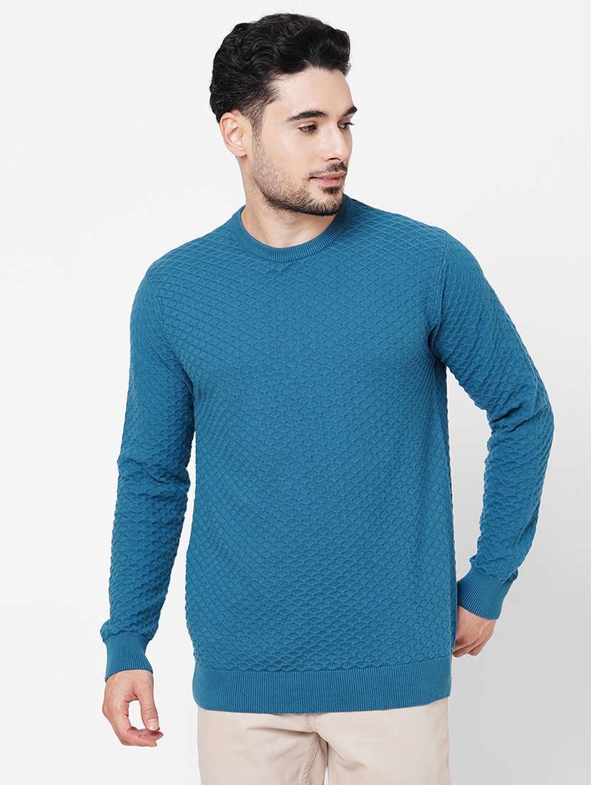 blue cotton plain sweatshirt
