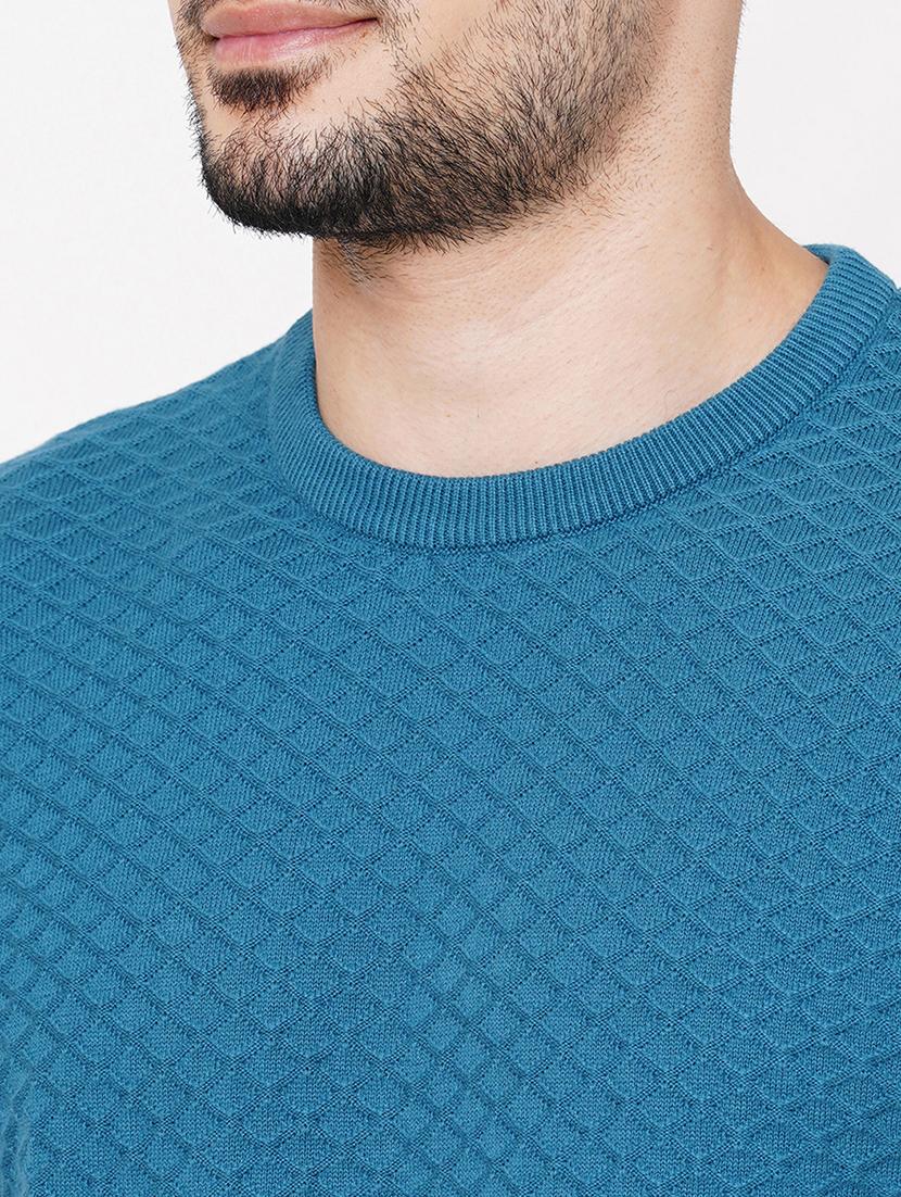 blue cotton plain sweatshirt - 21000414 - Standard Image - 4