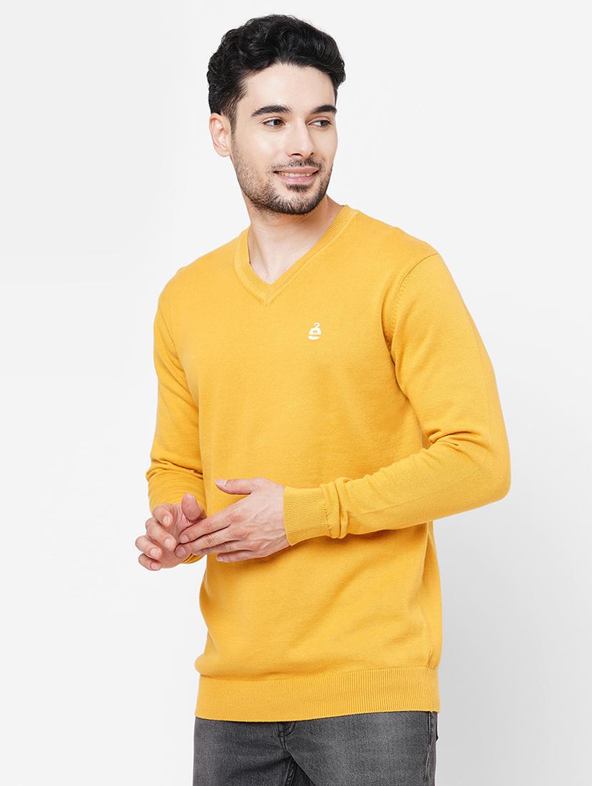 mustard cotton plain pullover - 21000418 - Standard Image - 1