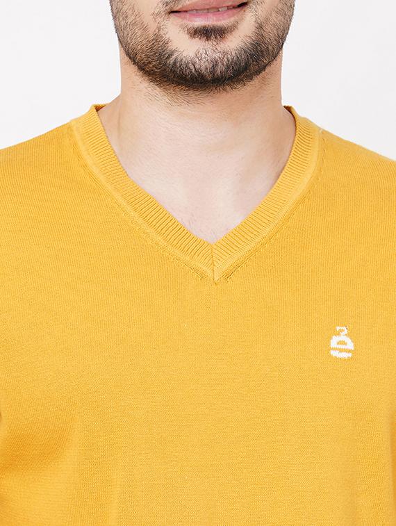 mustard cotton plain pullover - 21000418 - Standard Image - 4