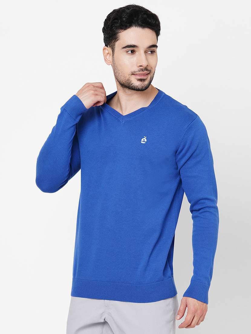 blue cotton pullover