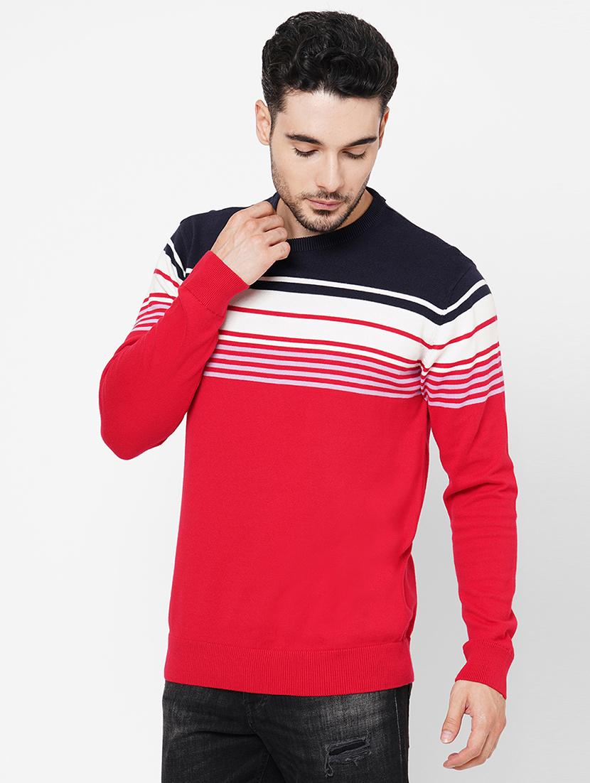 red cotton striped pullover - 21000421 - Standard Image - 1