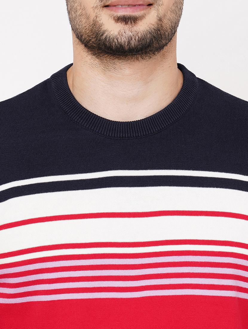 red cotton striped pullover - 21000421 - Standard Image - 4