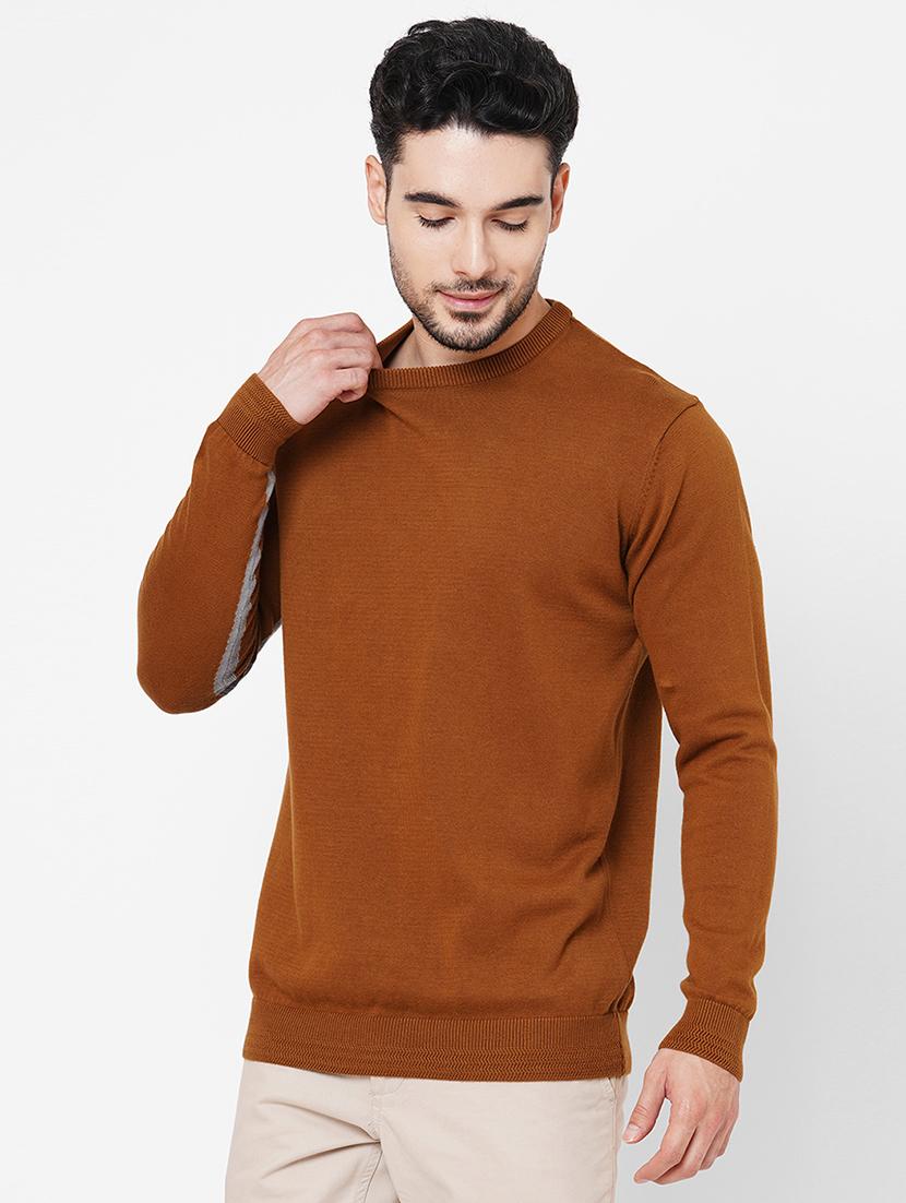 brown cotton plain sweatshirt - 21000426 - Standard Image - 1