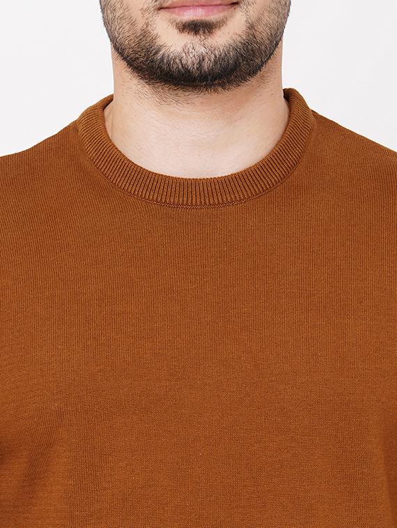 brown cotton plain sweatshirt - 21000426 - Standard Image - 4