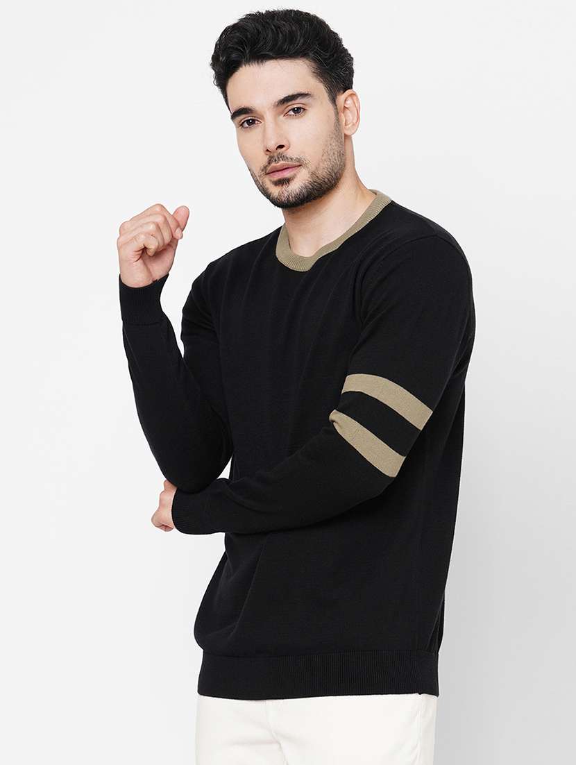 black cotton plain sweatshirt - 21000428 -  Standard Image - 1