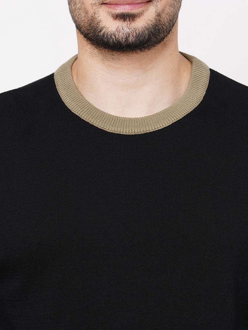 black cotton plain sweatshirt - 21000428 -  Standard Image - 4