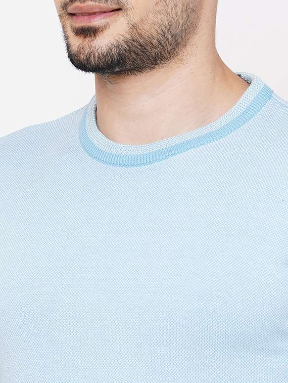 light blue cotton plain sweatshirt - 21000431 - Standard Image - 4