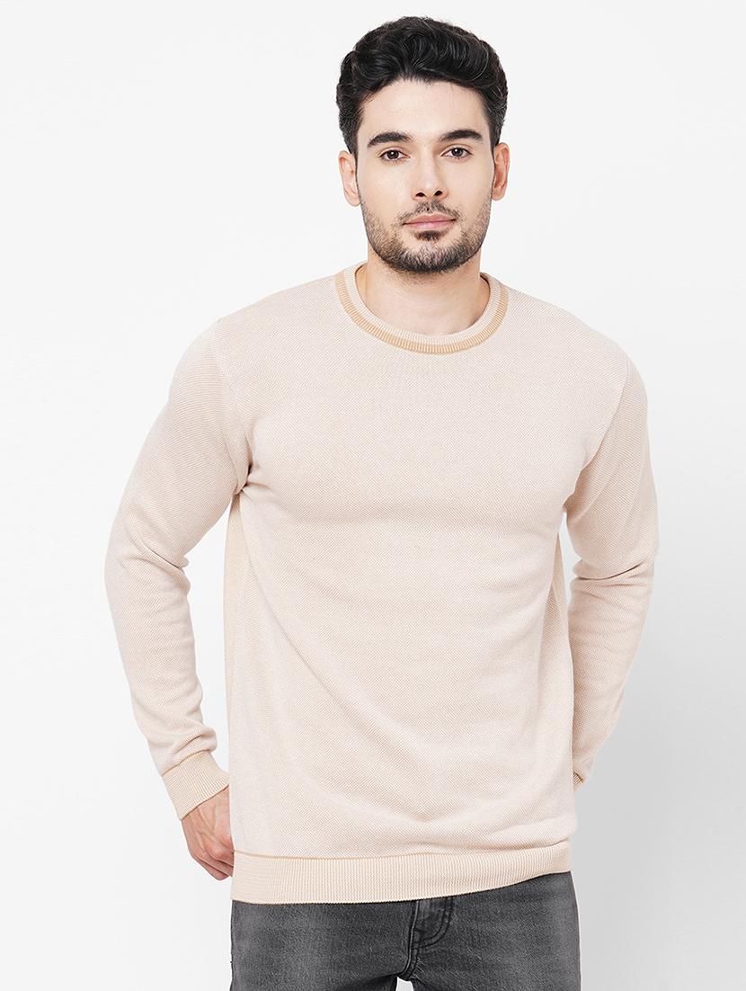 beige cotton plain sweatshirt - 21000432 - Zoom Image - 0