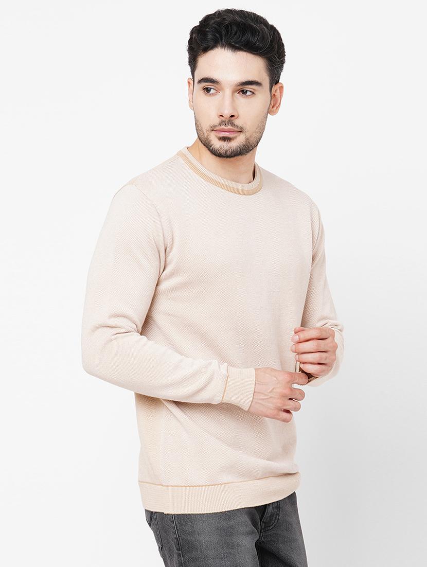beige cotton plain sweatshirt - 21000432 - Standard Image - 1