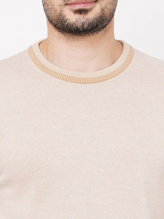 beige cotton plain sweatshirt - 21000432 - Standard Image - 4