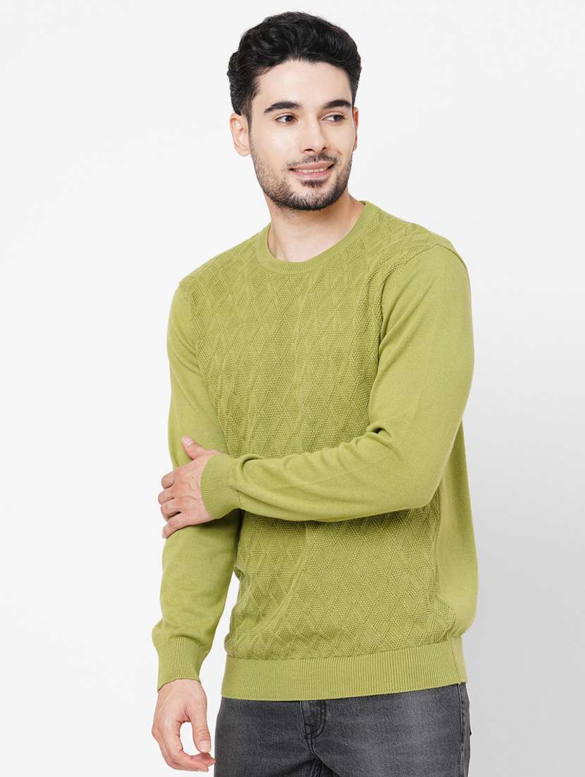men self design long sleeve pullover - 21000433 -  Standard Image - 1